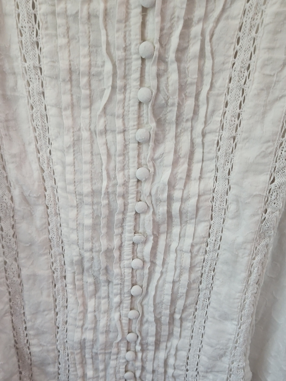 Free People White Eyelet Button-Front Peasant Blouse - Women - Picture 4 of 8